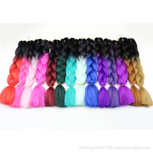 Xuchang Factory Wholesale Hot Sell Synthetic Braiding Hair Ombre Colors Jumbo Braiding Hair